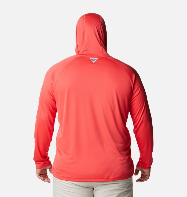 Men's Columbia PFG Terminal Tackle Hoodie Red | Plus Size CA-J4C6L